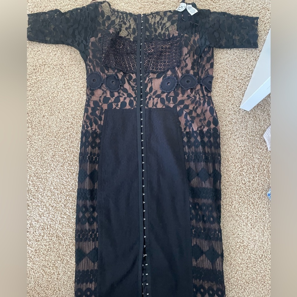 Anthropologie Byron Lars Carissima Sheath Lace dress Black